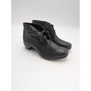 Romika Boots Womens Size 6.5 Black Leather Ankle Lace Up Booties New Comfort